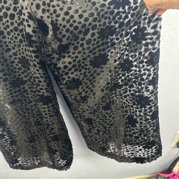 Corey Lynn Calter Melinda Black Velvet Burnout Jumpsuit Made In USA XS - Picture 5 of 11